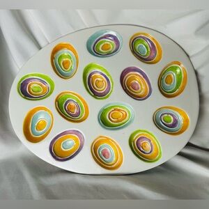 Deviled Egg Tray - Bella Casa by Ganz - Easter Platter Ceramic Serving Tray